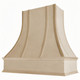 Wood Curved Hood with Strapping Flat Trim Wood Curved Hood with Strapping Flat Trim